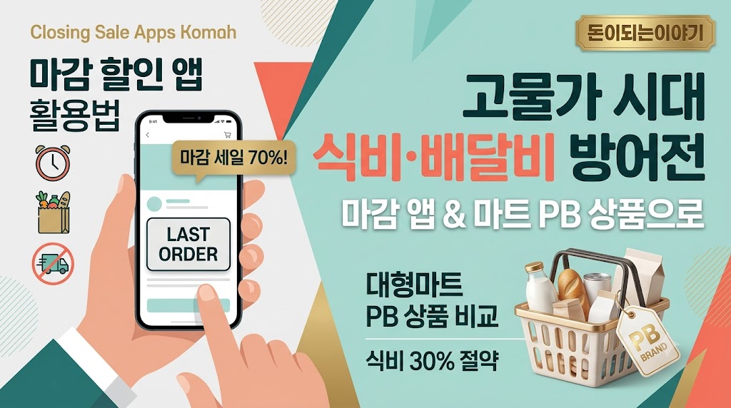 매달 배달비만 아꼈을 뿐인데? 식비 30% 줄이는 마감 할인 앱 & 대형마트 PB 상품 완벽 비교