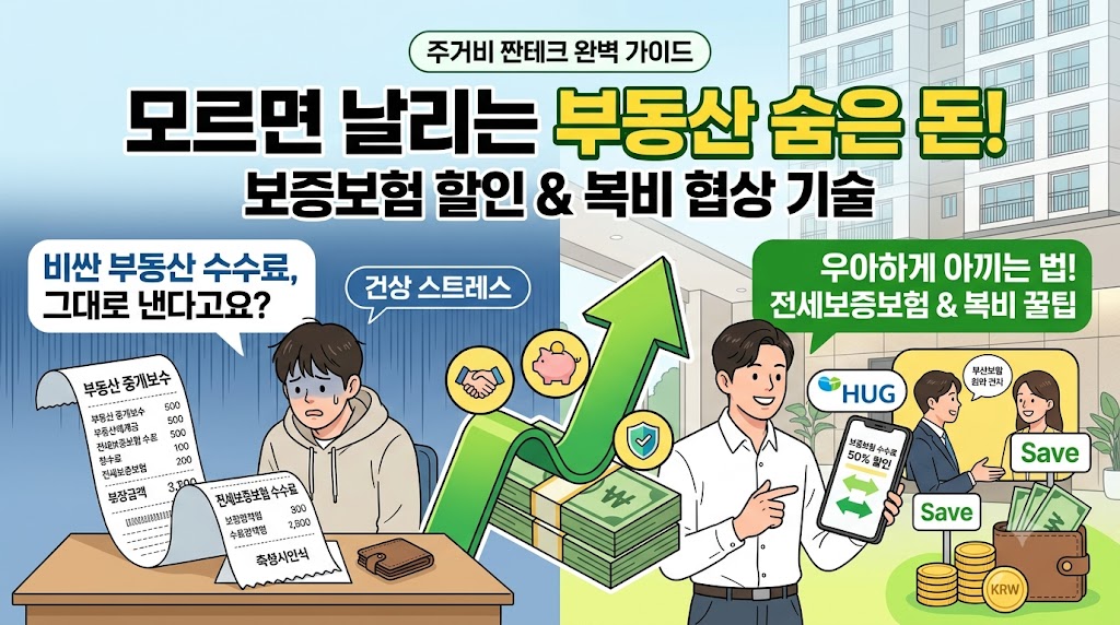 전세보증보험 수수료+부동산 복비 아끼기! 모르면 50만 원 날리는 중개보수 협상 기술 완벽 가이드