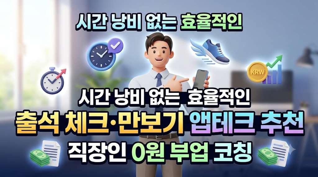 출퇴근 10분으로 월 30만 원 자동 누적! 직장인 무자본 0원 부업 및 만보기 앱테크 추천