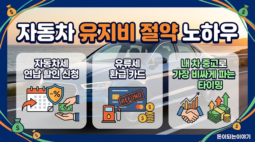 "혹시 자동차세 제값 다 내고 계시나요?" 모르면 매년 50만 원 날리는 자동차 유지비 절약 꿀팁 BEST 3