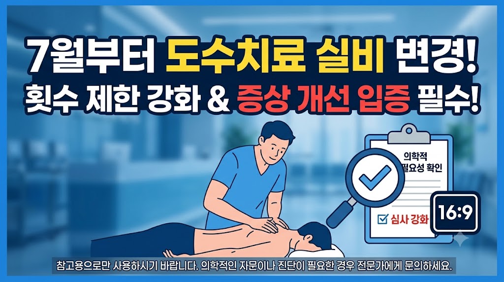 "도수치료 자주 받았다면??" 7월! 변경된 도수치료 보장 한도 및 실손보험 청구 주의사항 총정리