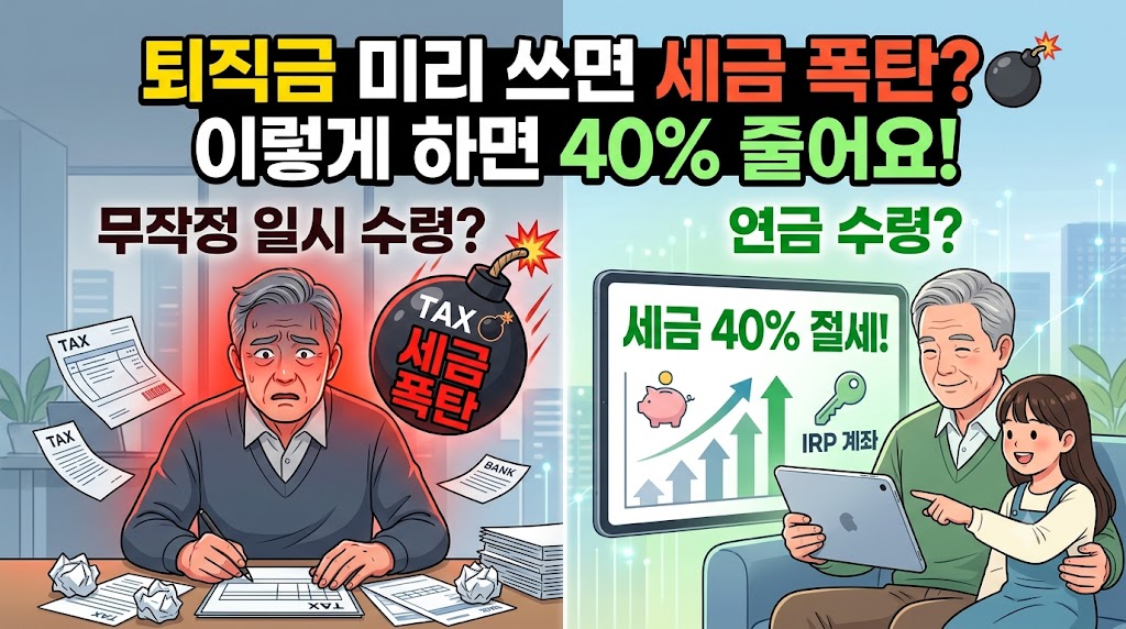 2026 퇴직소득세 절세 가이드: 퇴직금 세금 40% 줄이는 IRP 계좌 활용법