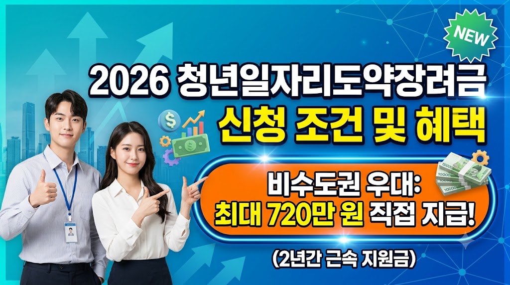 2026 청년일자리도약장려금 신청 조건 및 혜택 (비수도권 우대 720만 원 직접 받는 법)