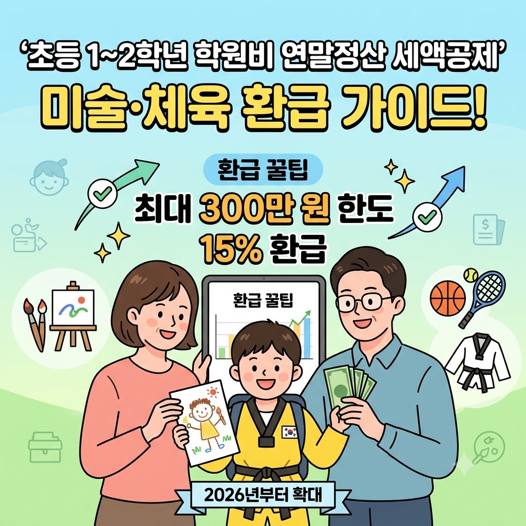 "초등학생 미술·체육 학원비도 돌려받는다" 2026 개편 연말정산 세액공제 가이드